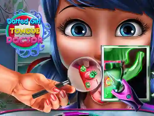 Lojë Dotted Girl Tongue Doctor në internet