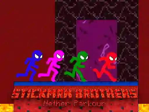 Lojë Stickman Brothers Nether Parkour në internet