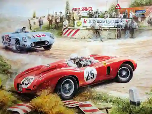 Lojë Painting Vintage Cars Jigsaw Puzzle në internet