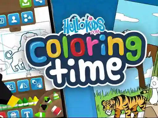 Lojë Hello kids Coloring Time në internet