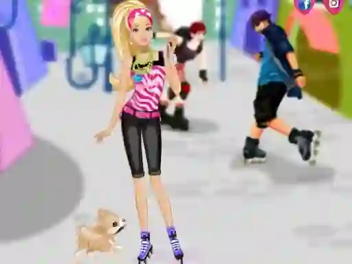 Lojë Barbie on roller skates në internet