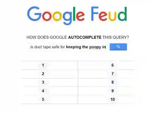 Lojë Google Feud në internet
