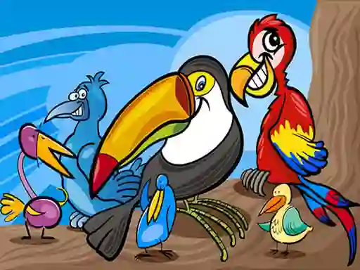 Lojë Exotic Birds Coloring në internet