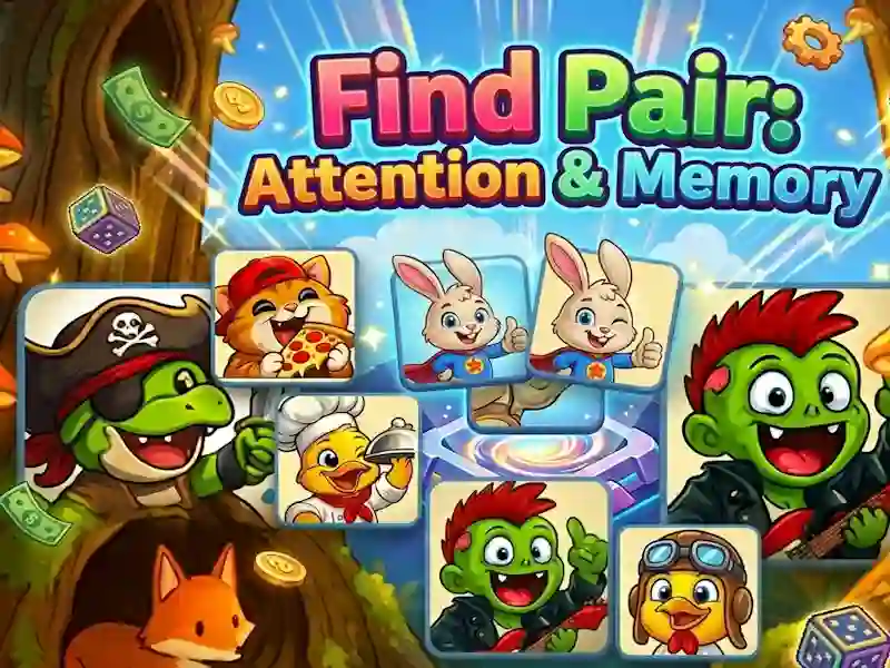 Lojë Find Pair: Attention & Memory në internet