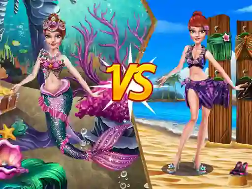 Lojë Mermaid vs Princess Outfit në internet