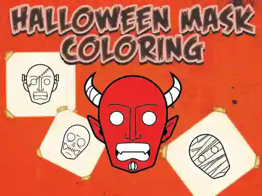 Lojë Halloween Mask Coloring Book në internet