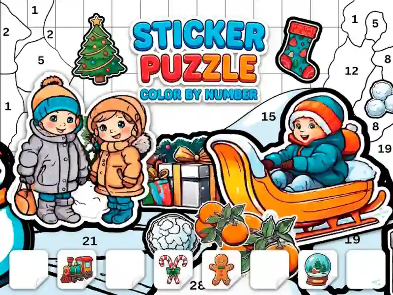Lojë Sticker Book Puzzle: Color By Number në internet