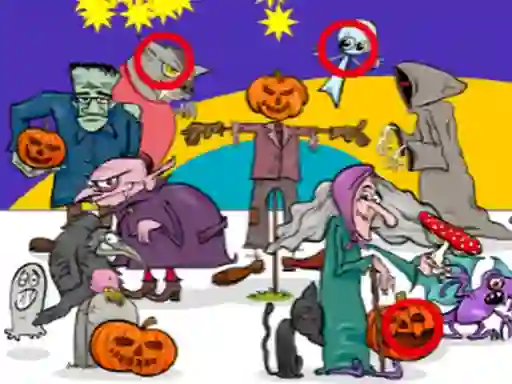 Lojë Find 5 Differences Halloween në internet
