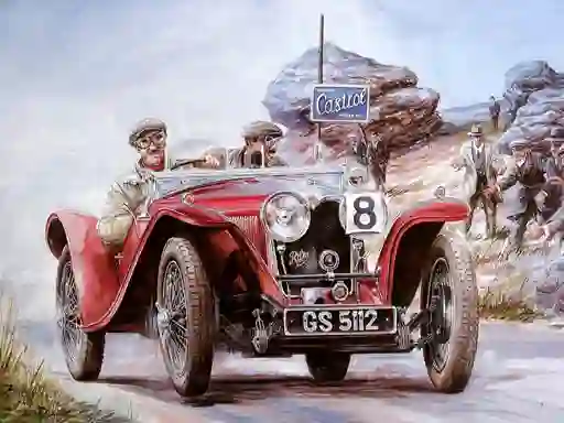 Lojë Painting Vintage Cars Jigsaw Puzzle 2 në internet