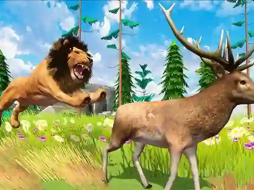 Lojë Realistic Lion Hunting Animal 2024 në internet