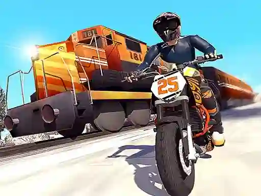 Lojë Trail Bike vs Train Race në internet