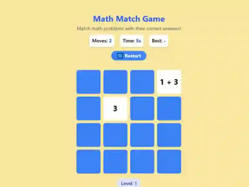 Lojë Math Match Game në internet