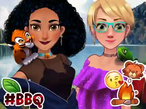 Lojë Jasmine & Rapunzel on Camping në internet