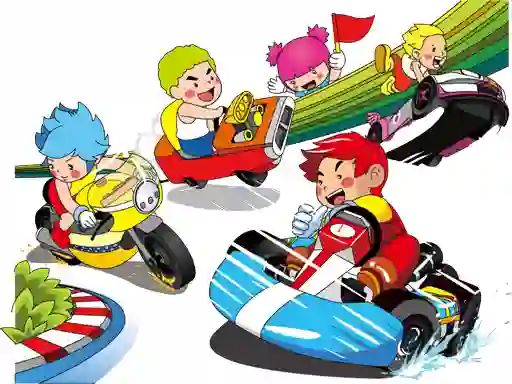 Lojë Cartoon Kart Puzzle në internet
