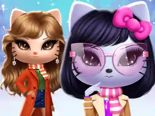 Lojë Kitty Squad Winter Dress Up në internet