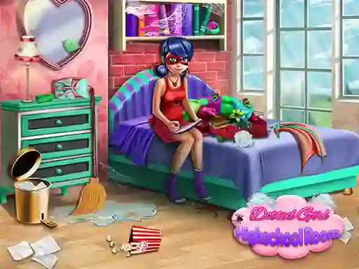 Lojë Dotted Girl: Highschool room në internet