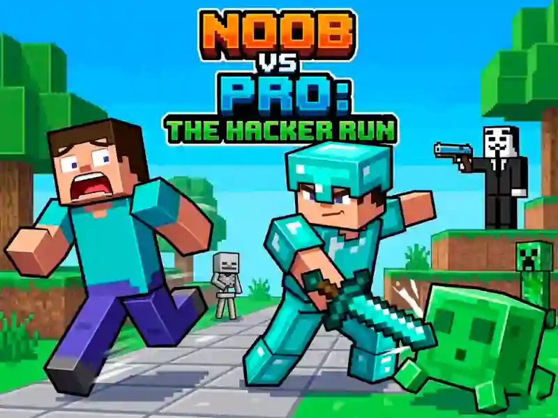 Lojë Noob vs Pro Help Hacker danger Hacker në internet