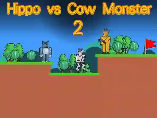 Lojë Hippo vs Cow Monster 2 në internet