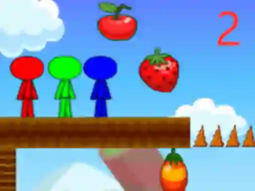 Lojë Stickman Bros In Fruit Island 2 në internet