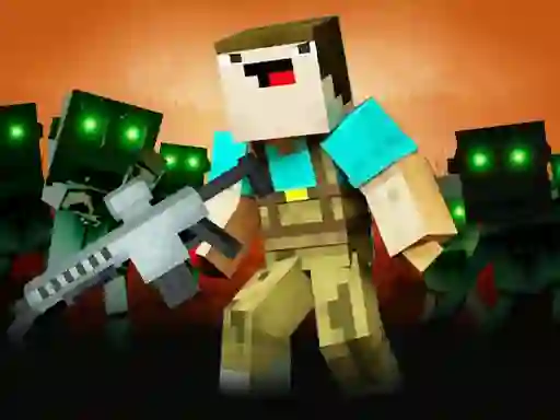 Lojë Noob Shooter Zombie në internet