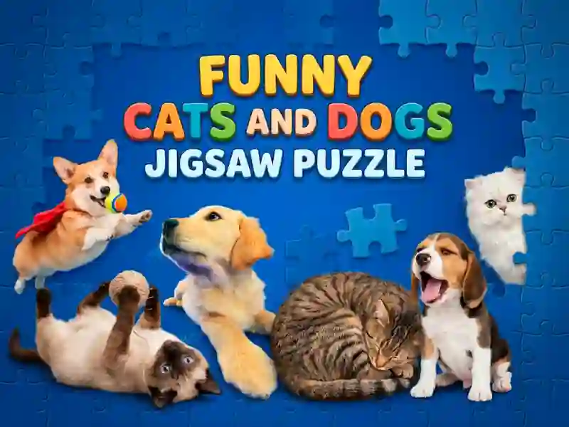 Lojë Funny Cats And Dogs Jigsaw Puzzle në internet