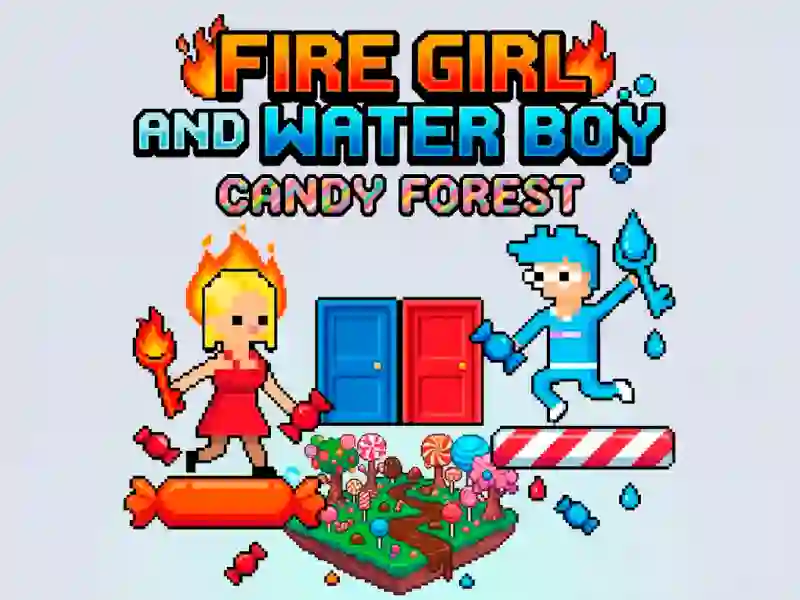 Lojë Fire Girl and Water Boy Candy Forest në internet
