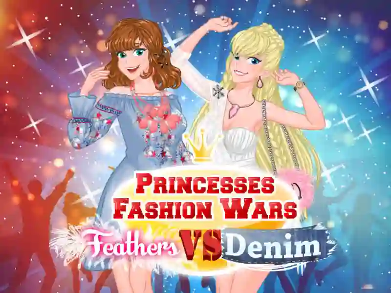 Lojë Princesses Fashion Wars Feathers VS Denim në internet