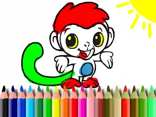Lojë Back To School: Monkey Coloring në internet