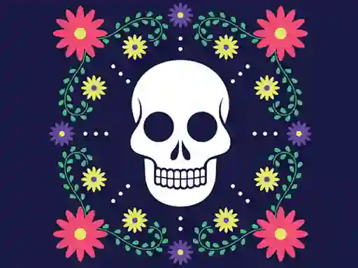 Lojë Colorful Skull Jigsaw në internet