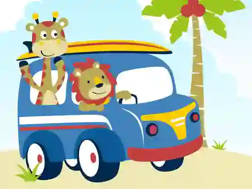 Lojë Cute animals with cars difference në internet