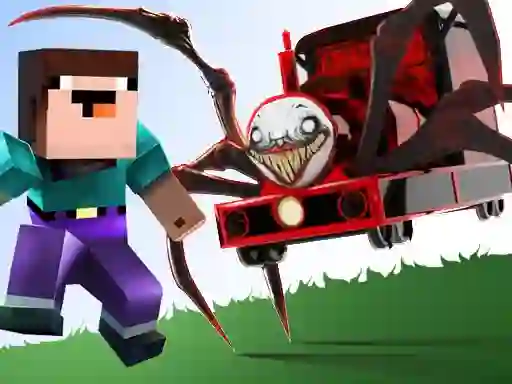 Lojë Noob vs Spider Train në internet