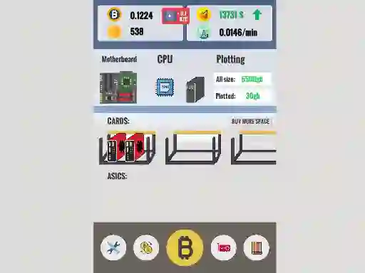 Lojë Bitcoin Clicker në internet