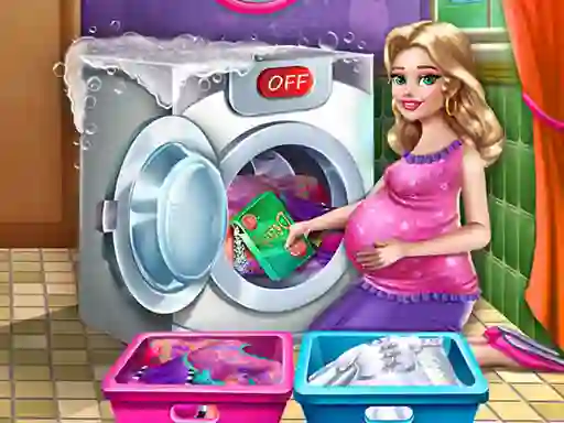 Lojë Mommy washing clothes në internet