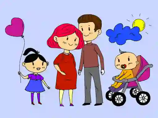 Lojë Happy Family Coloring Book në internet