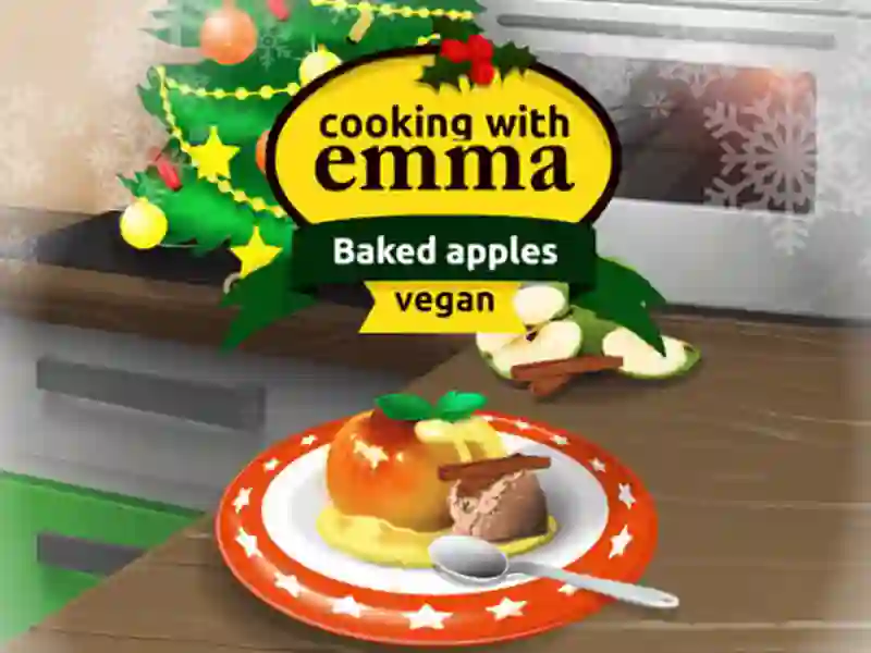 Lojë Cooking with Emma Baked Apples vegan në internet