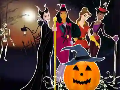 Lojë Princesses Halloween Night në internet
