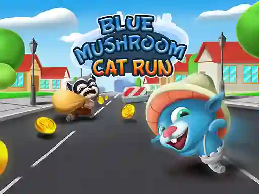 Lojë Blue Mushroom Cat Run në internet