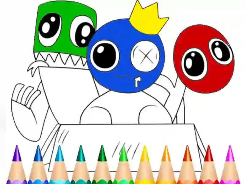 Lojë Rainbow Friends Coloring Book në internet