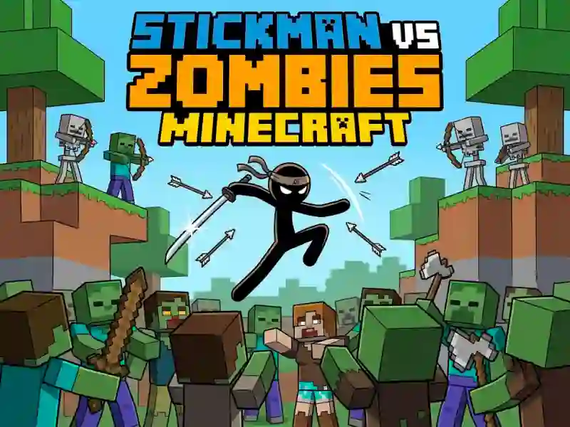 Lojë Stickman vs Zombies Minecraft në internet