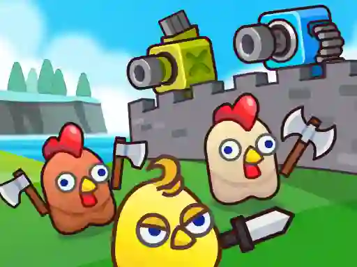 Lojë Merge Cannon: Chicken Defense në internet