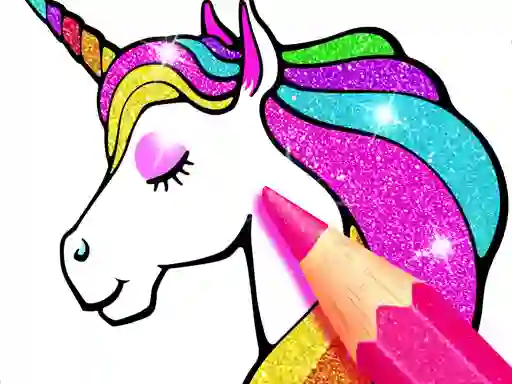 Lojë Unicorn Coloring Book Glitter në internet