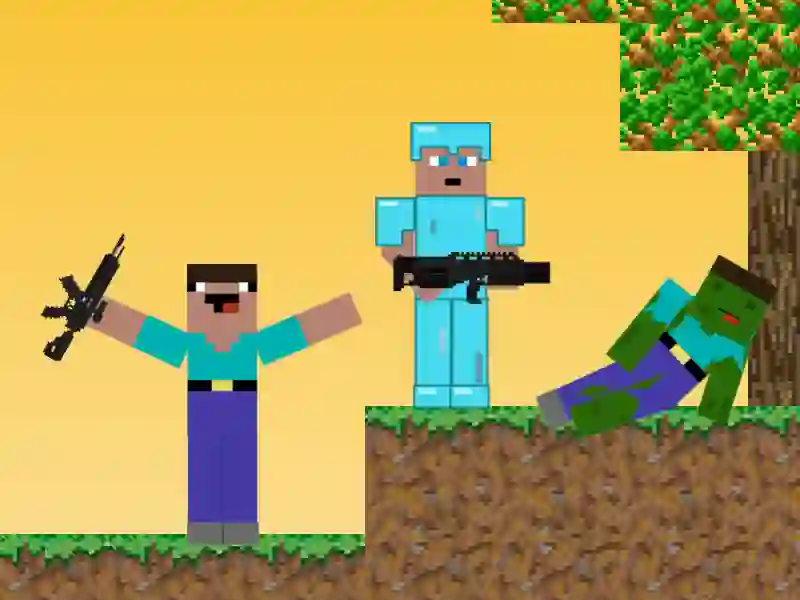 Lojë Noob vs Pro: Zombie Apocalypse në internet