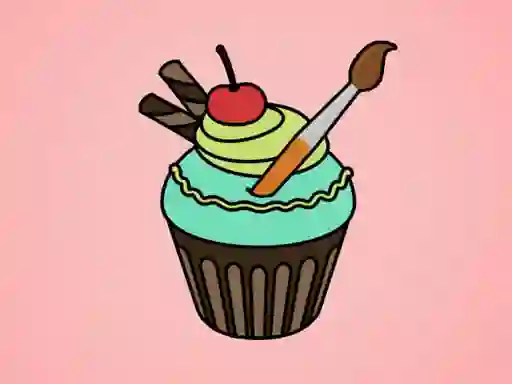 Lojë Yummy Cupcake Coloring në internet