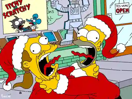 Lojë Simpsons Christmas Jigsaw Puzzle në internet