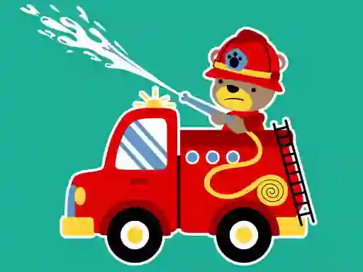 Lojë Animal Firetrucks Match 3 në internet