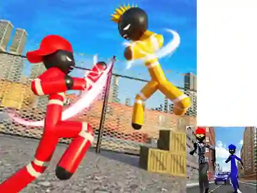 Lojë Stickman Police vs Gangsters Street Fight në internet