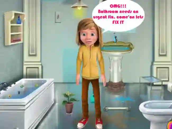 Lojë Riley Bathroom Cleaning në internet