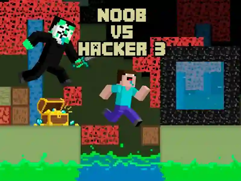 Lojë Noob vs Hacker në internet