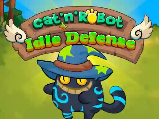 Lojë Cat'n' Robot Idle Defense në internet