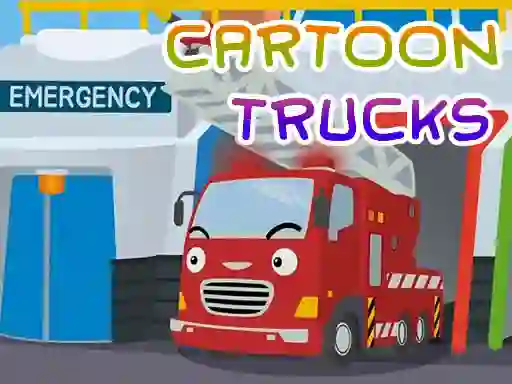 Lojë Cartoon Trucks Jigsaw në internet